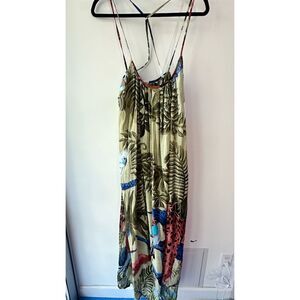 Aratta Women's Multicolor Maxi Dress M Floral Abstract V-Neck Summer